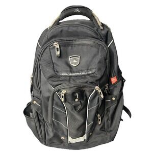 High Sierra Elite Fly-By 17" Laptop Backpack Black Business Travel Tech Bag